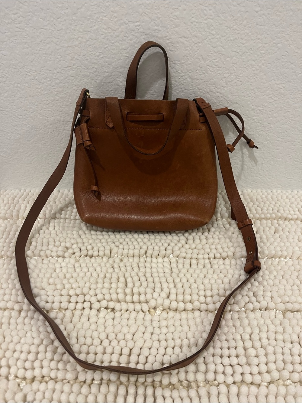 Madewell Drawstring Leather Crossbody